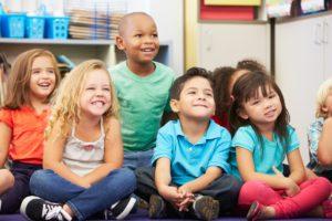 School group of children in class