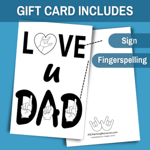 Blank Sign Language father's day cards