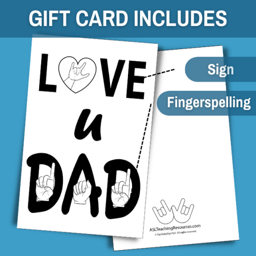 Blank Sign Language father's day cards