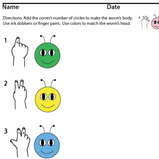 ASL Numbers Finger Counting Caterpillar sample