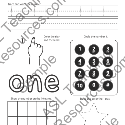 Numbers Practice 1-10 sample
