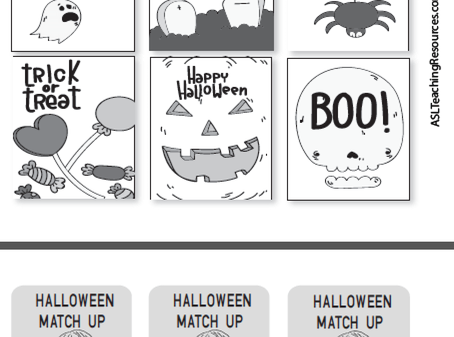 Halloween Game Matchups Full Version 1 B/W