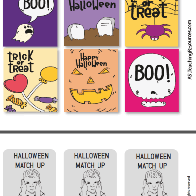 Games ASL Halloween Cards color