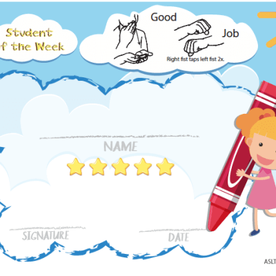 Teacher Student of the Week ASL Sample