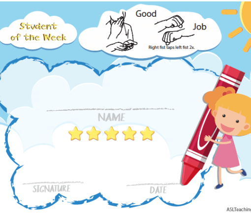 Teacher Student of the Week ASL Sample