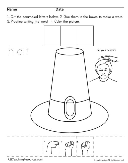 Writing Thanksgiving PreK-K Sample ASL