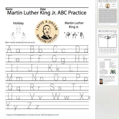 MLK ABC Writing Practice and Hands To Sort