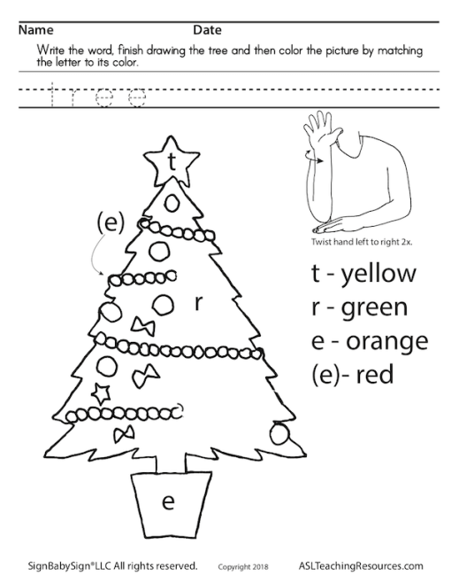 Phonics Christmas sign language sample 1