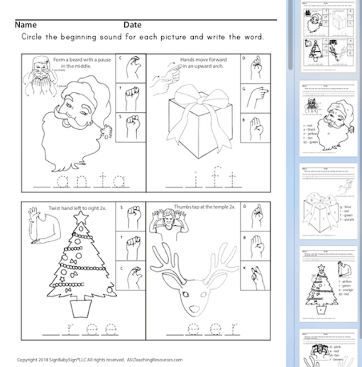 Phonics Christmas sign language sample 2