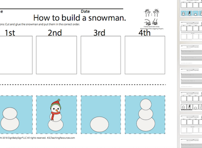 Sequencing Snowman Color & B/W Version