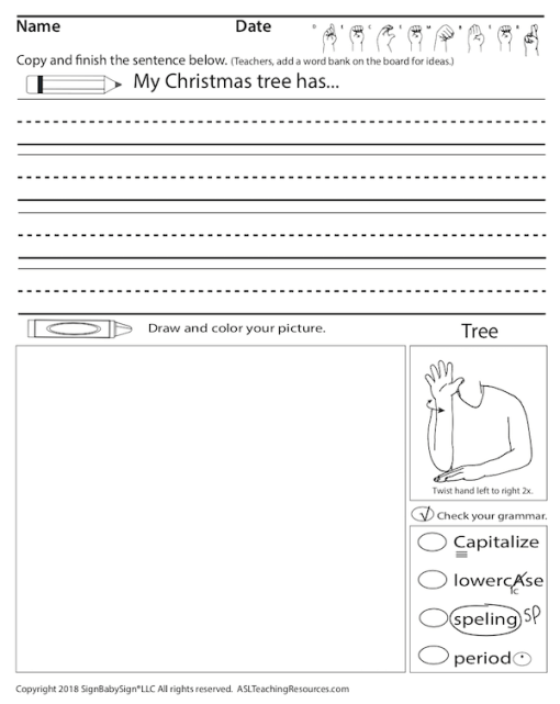 ASL Writing Prompts December Sample 2