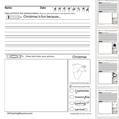 Writing Prompts December Sign Language Sample