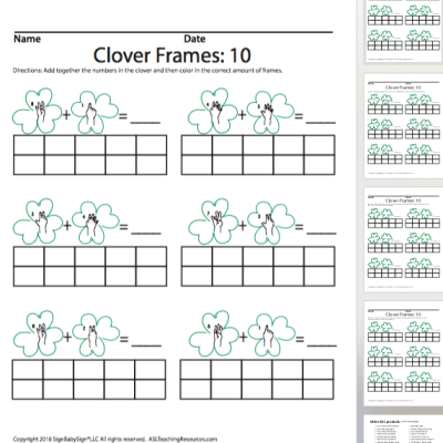 March Clover Ten Frame: 1-10 (Math)