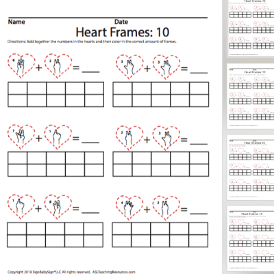 February Heart Ten Frame: 1-10 (Math)
