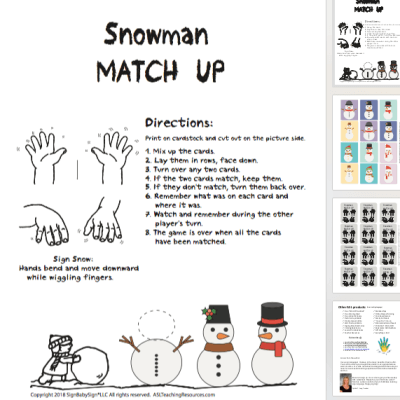Snowman Game Matchups Full Color Version