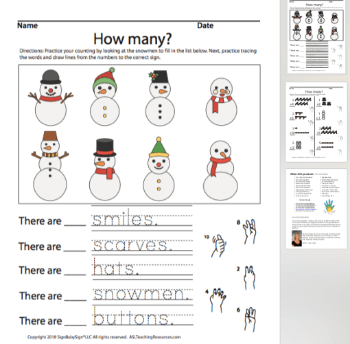Counting-How Many? Snowman Addition