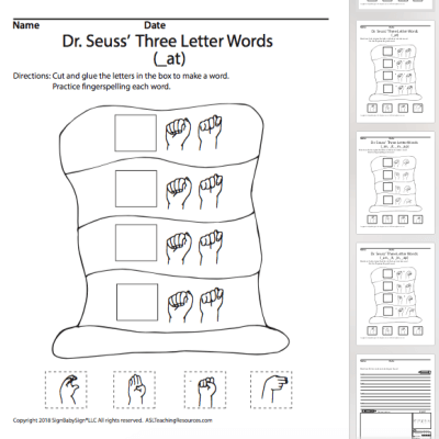 Dr. Seuss' Three Letter Words and Writing