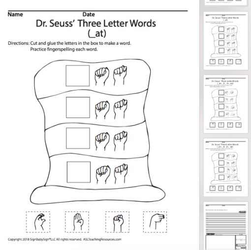 Dr. Seuss' Three Letter Words and Writing