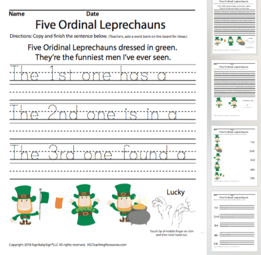Five Ordinal Leprechauns
