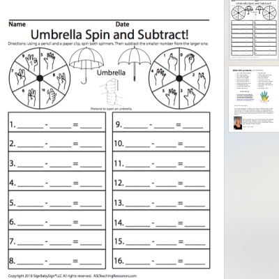 April Umbrella Spin and Subtract Spring