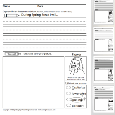 April Writing Prompts Sign Language Sample