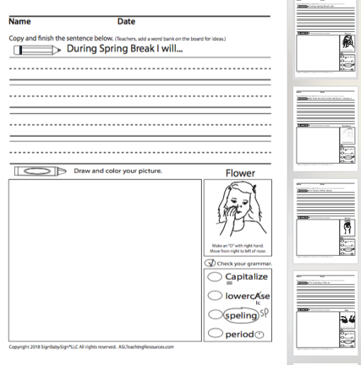 April Writing Prompts Sign Language Sample