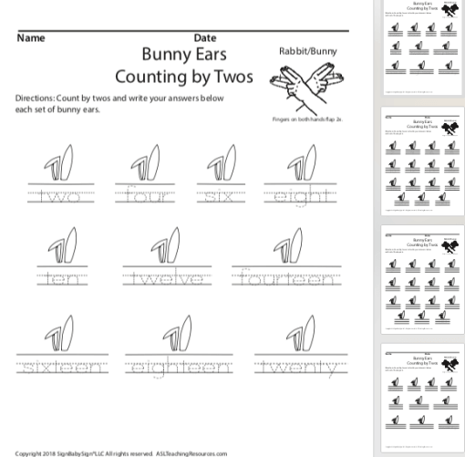 Bunny Ears Counting By Twos