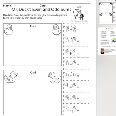 Mr. Duck's Even and Odd Sums