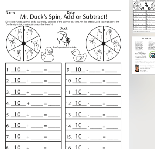 Mr. Duck's Spin, Add or Subtract