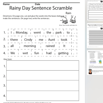 Rainy Day Sentence Scramble