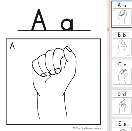 Wall Chart Book 20-B ASL ABC Fingerspelling - Image 2