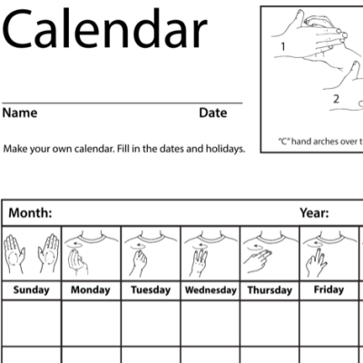 Calendar Lesson Plan Screenshot Sign Language