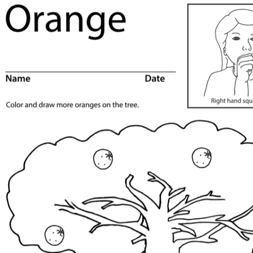 Orange Lesson Plan Screenshot Sign Language