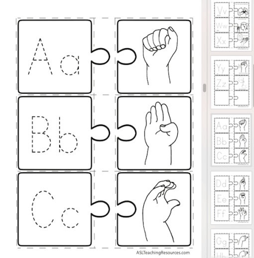 LPB 20 ABC Puzzle 2 of 3 FS Screen Shot sign language