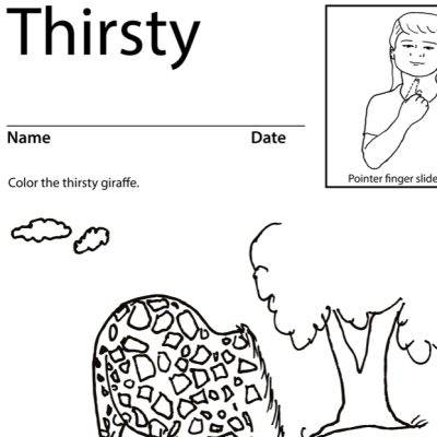 Thirsty Lesson Plan Screenshot Sign Language