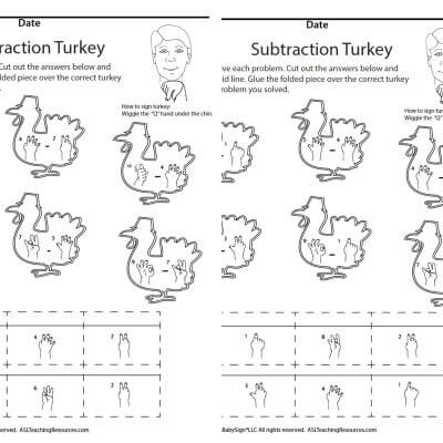 Nov Subtraction Turkey ASL screen shot