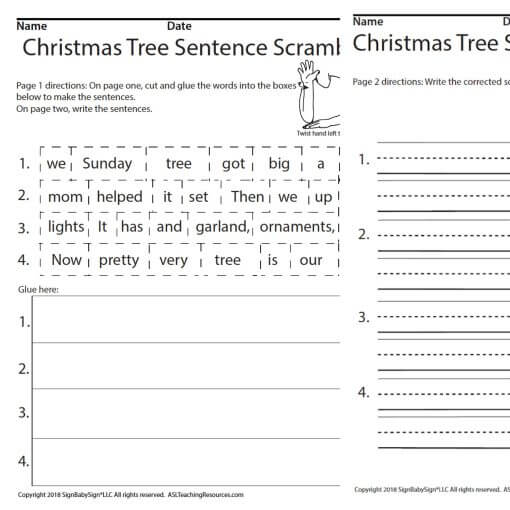 December Sentence Christmas Scramble ASL Screen Shot