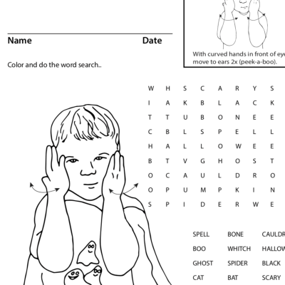 Halloween sign language game