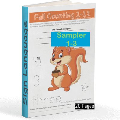 Fall Counting 1-12 Squirrel ASL Sampler
