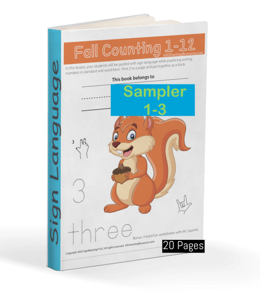 Fall Counting 1-12 Squirrel ASL Sampler