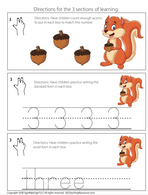 Fall Counting 1-12 Squirrel ASL Sampler - Image 2