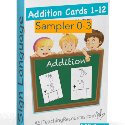 Math ASL Flash Cards Addition 0-12 Sampler
