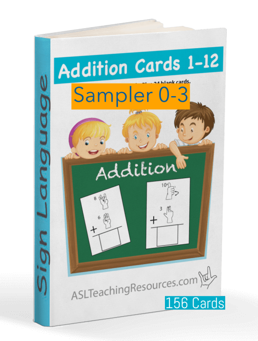 Math ASL Flash Cards Addition 0-12 Sampler