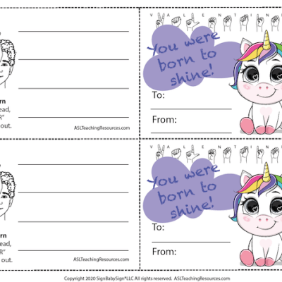 Valentine Baby Unicorn Cards