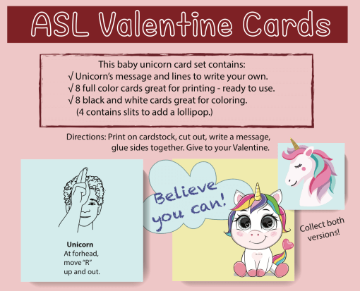 Valentine Baby Unicorn Cards - Image 2