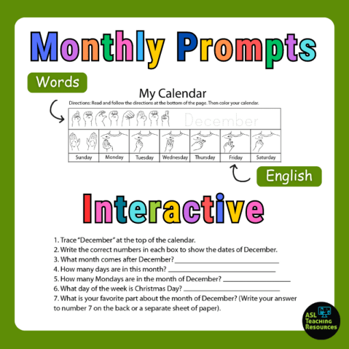 Student Calendars Skill Building Worksheets - Image 2