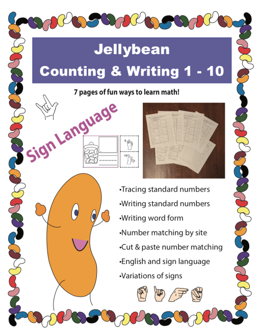 Jelly Bean Counting - Math and Writing Numbers 0-10