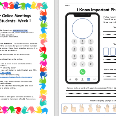 5 Ideas for Online Learning Grades 1-2 Week 1