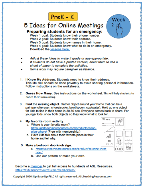 5 Ideas for Online Learning PreK-K Week 2