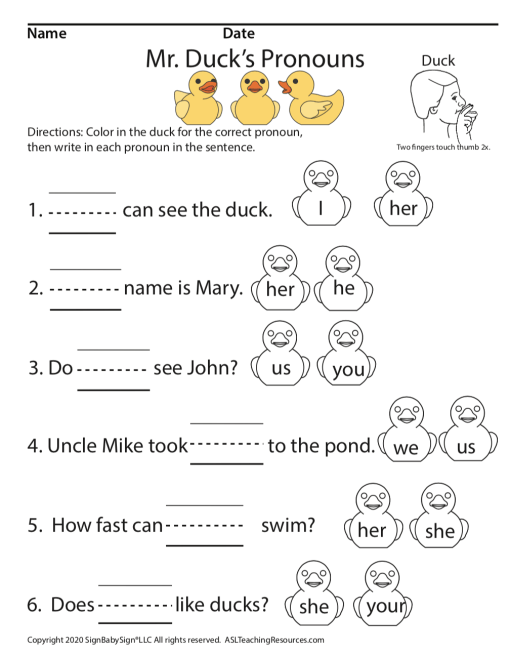 Mr. Duck's Pronouns Grades 1-2 - Image 2